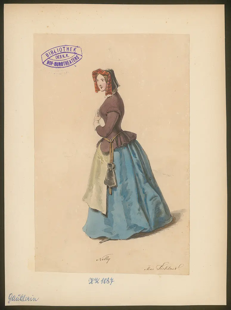 Die Gauklerin, Titel der Serie: Figurinen des k.k. Hof-Burgtheaters