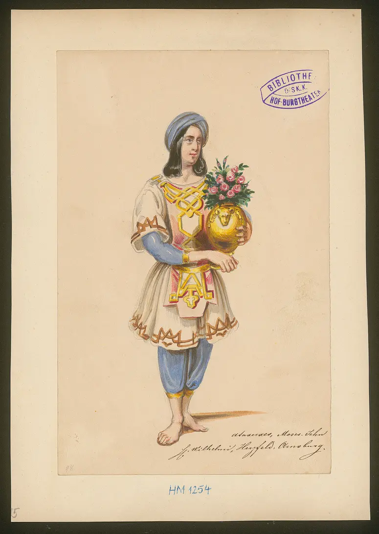 Herodes und Mariamne, Titel der Serie: Figurinen des k.k. Hof-Burgtheaters