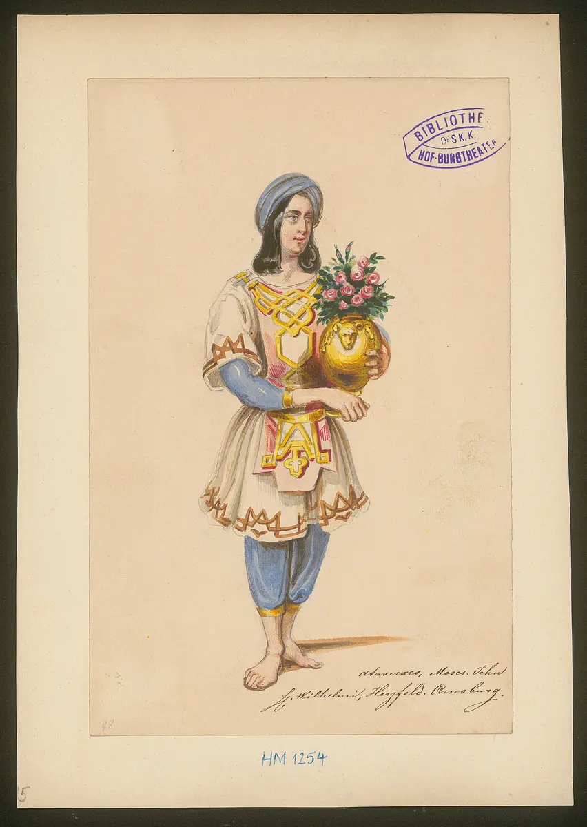 Herodes und Mariamne, Titel der Serie: Figurinen des k.k. Hof-Burgtheaters