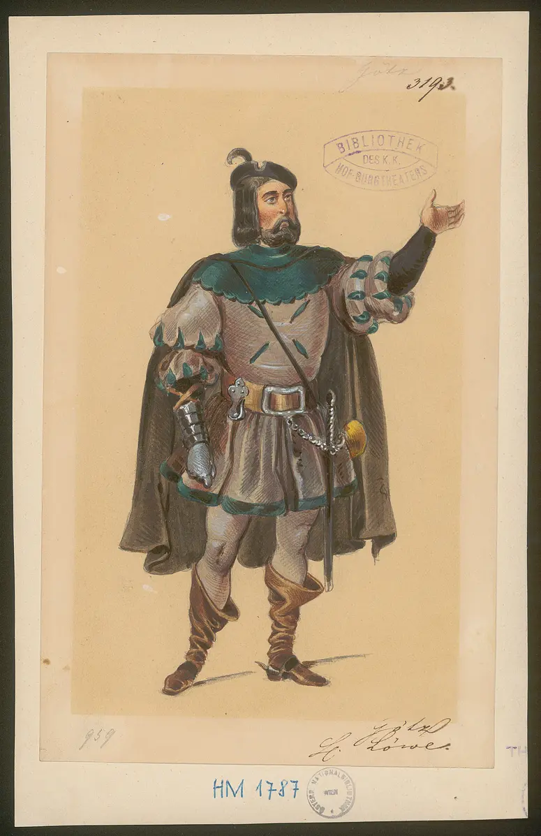 Götz von Berlichingen mit der eisernen Hand, Titel der Serie: Figurinen des k.k. Hof-Burgtheaters