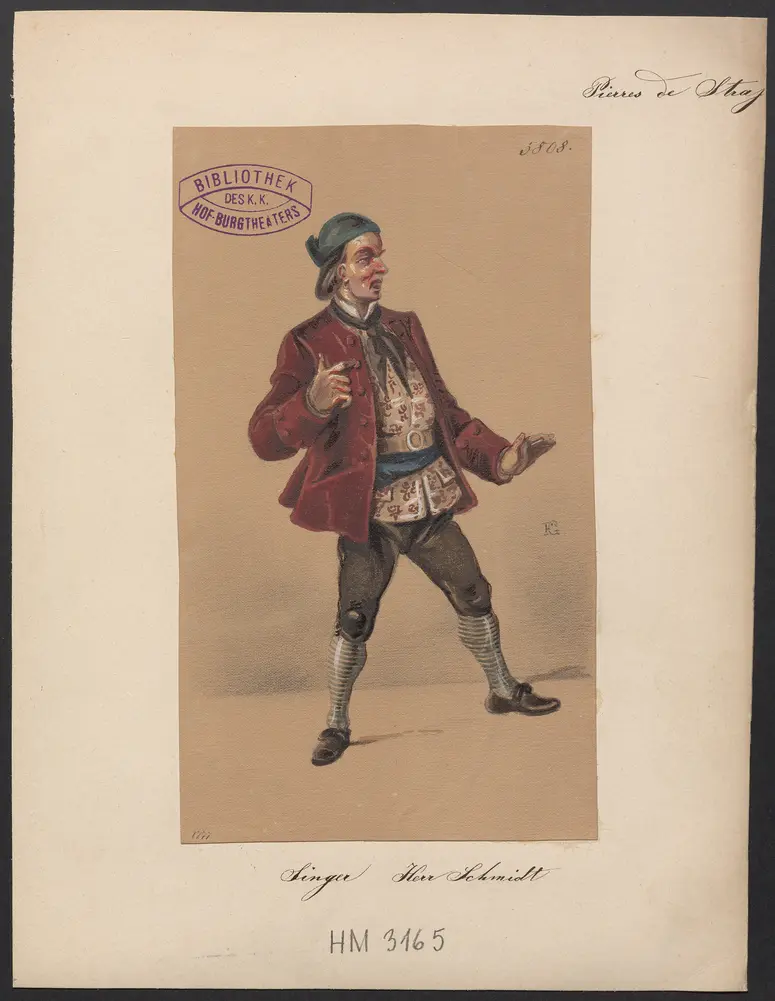 Pierres de Straß, Titel der Serie: Figurinen des k.k. Hof-Burgtheaters