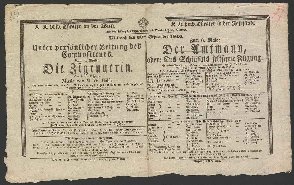 Die Zigeunerin, Der Amtmann, oder Des Schicksals seltsame Fügung
