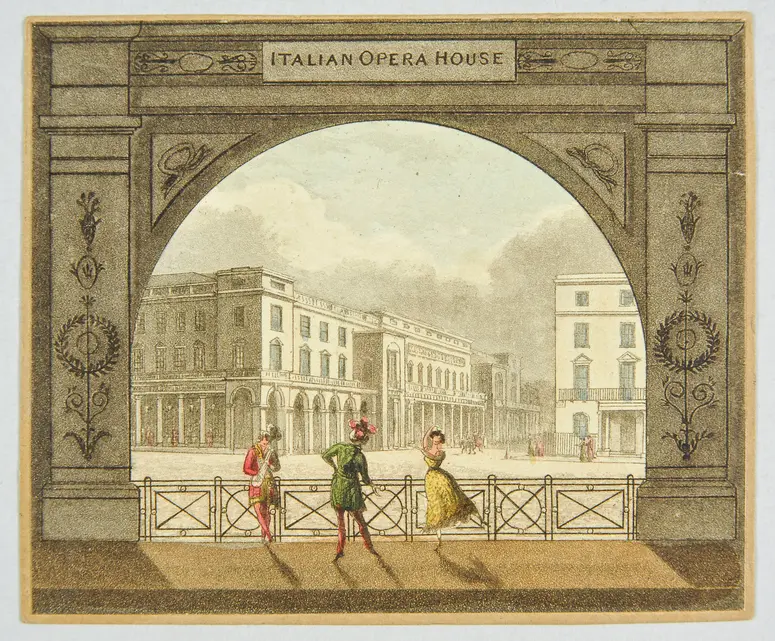 London, Her Majesty's Theatre, Haymarket, Weiterer Titel: London, Queen's Theatre, Haymarket, Weiterer Titel: London, King's Theatre, Haymarket, Weiterer Titel: London, His Majesty's Theatre, Haymarket, Weiterer Titel: London, Italian Opera House, Haymarket, Titel in Vorlageform: Italian Opera House