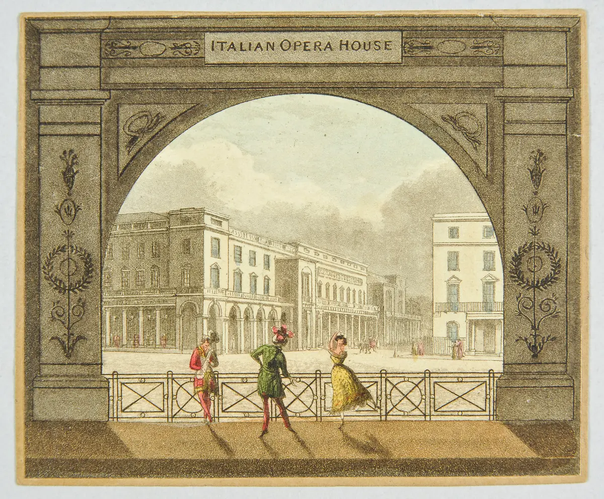 London, Her Majesty's Theatre, Haymarket, Weiterer Titel: London, Queen's Theatre, Haymarket, Weiterer Titel: London, King's Theatre, Haymarket, Weiterer Titel: London, His Majesty's Theatre, Haymarket, Weiterer Titel: London, Italian Opera House, Haymarket, Titel in Vorlageform: Italian Opera House