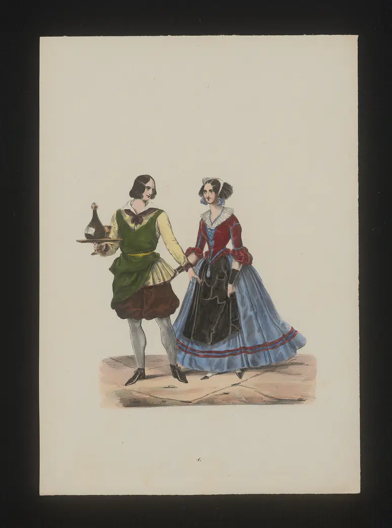 Wer die Liebe hat, führt die Braut heim, Titel der Serie: Neue Costume-Sammlung verschiedener Zeiten und Nationen