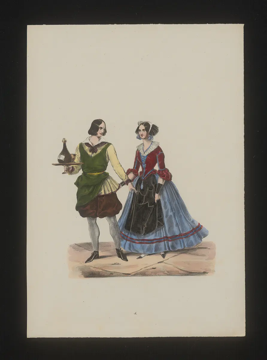 Wer die Liebe hat, führt die Braut heim, Titel der Serie: Neue Costume-Sammlung verschiedener Zeiten und Nationen