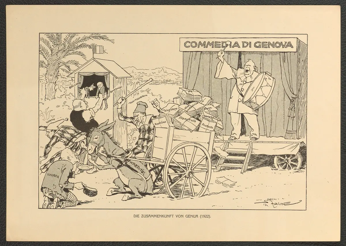 Die Zusammenkunft von Genua. (1922), Titel der Serie: Theo Zasche's Lachendes Wien