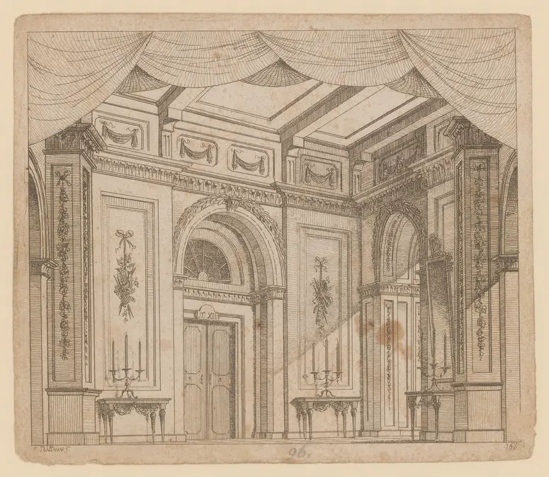 ohne Titel, Titel der Serie: Theaterdecorationen nach den Originalskitzen des k.k. Hoftheatermahlers Joseph Platzer radirt und verlegt von Norbert Bittner