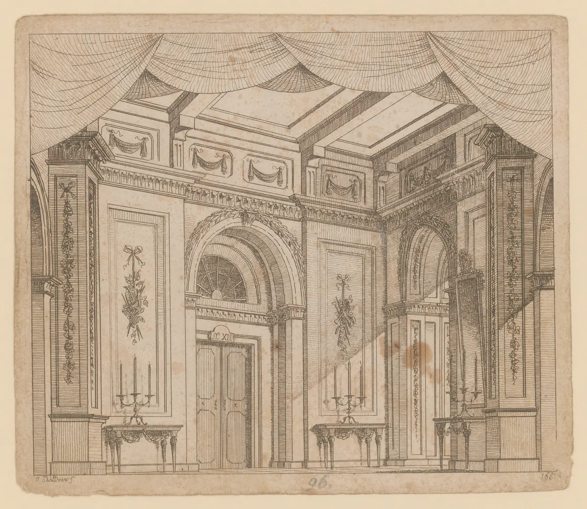 ohne Titel, Titel der Serie: Theaterdecorationen nach den Originalskitzen des k.k. Hoftheatermahlers Joseph Platzer radirt und verlegt von Norbert Bittner