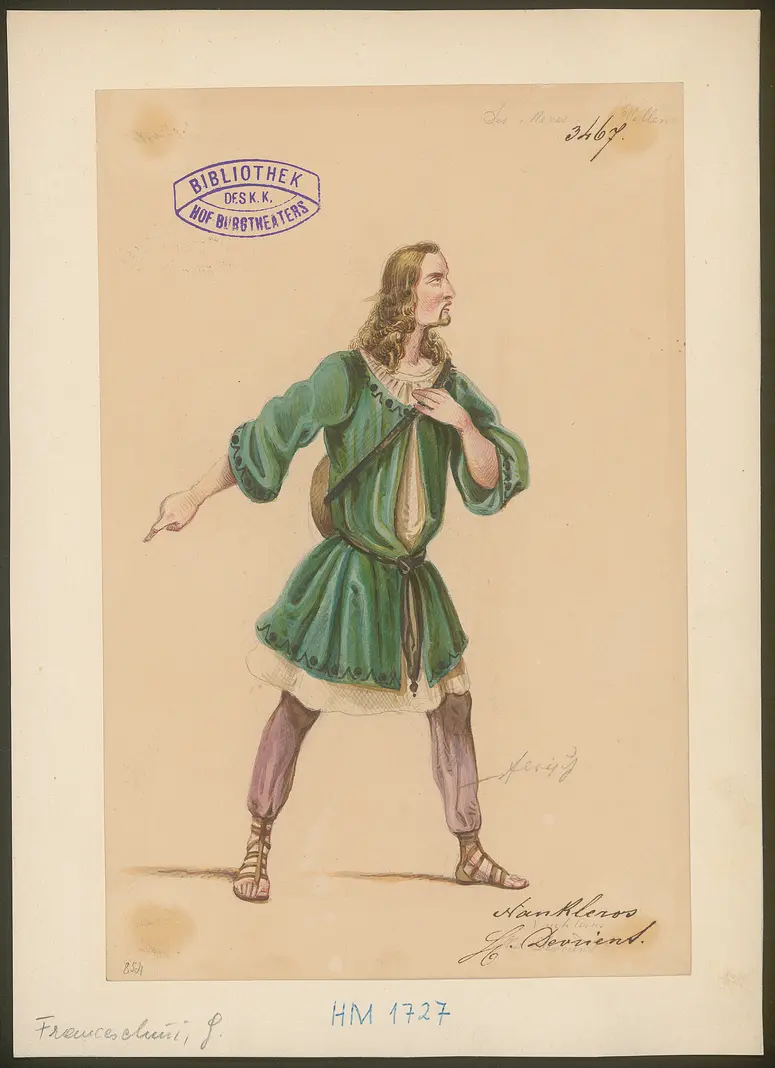 Des Meeres und der Liebe Wellen, Titel der Serie: Figurinen des k.k. Hof-Burgtheaters