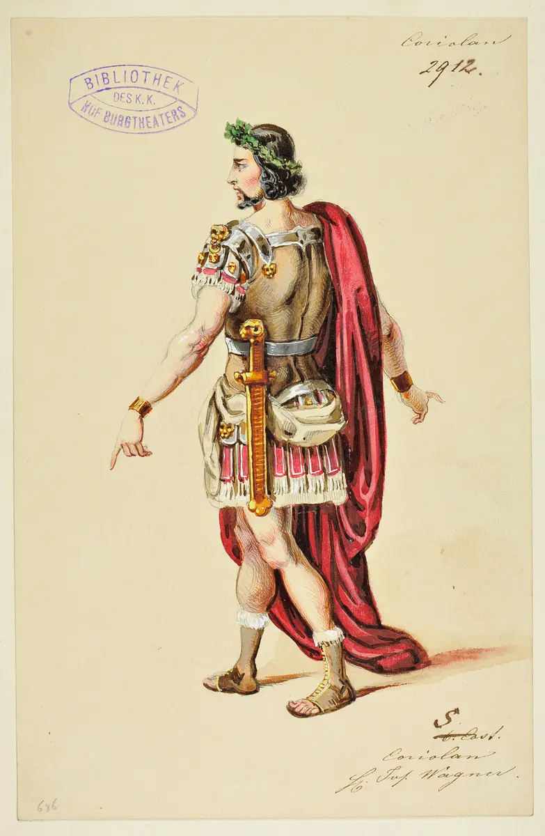 Coriolanus, Titel der Serie: Figurinen des k.k. Hof-Burgtheaters