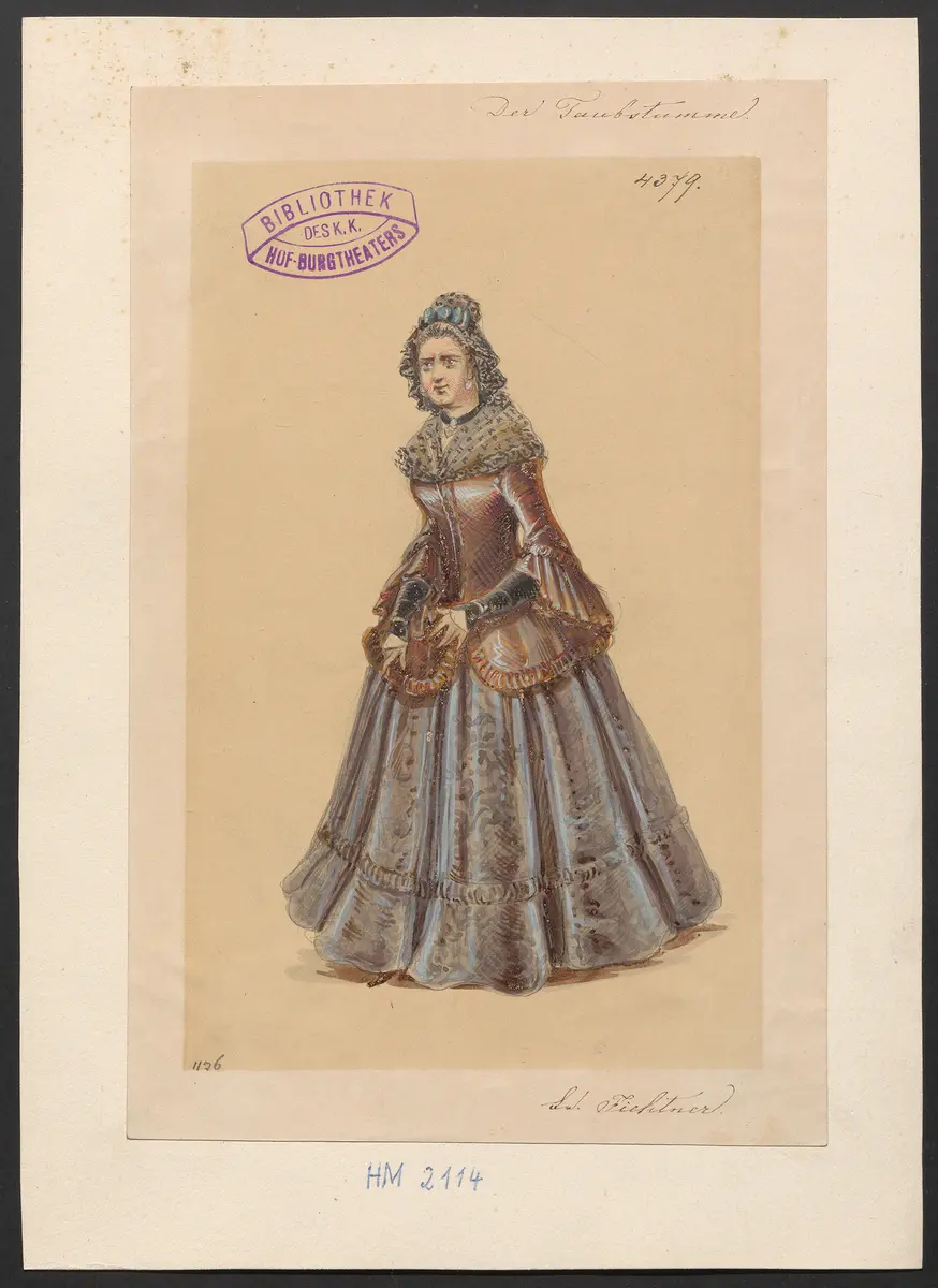 Der Taubstumme, oder Der Abbé de l'Epée, Suchtitel: Der Taubstumme, oder Der Abbe de l'Epee, Alternativtitel: Der Taubstumme, Originaltitel: L'abbé de l'epée, Titel der Serie: Figurinen des k.k. Hof-Burgtheaters