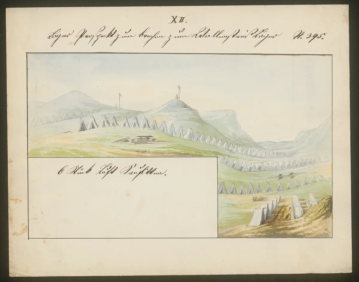 Wallensteins Lager, Titel der Serie: Dekorationsfundus der Hoftheater (Altbestand aus der ersten Hälfte des 19. Jh.)