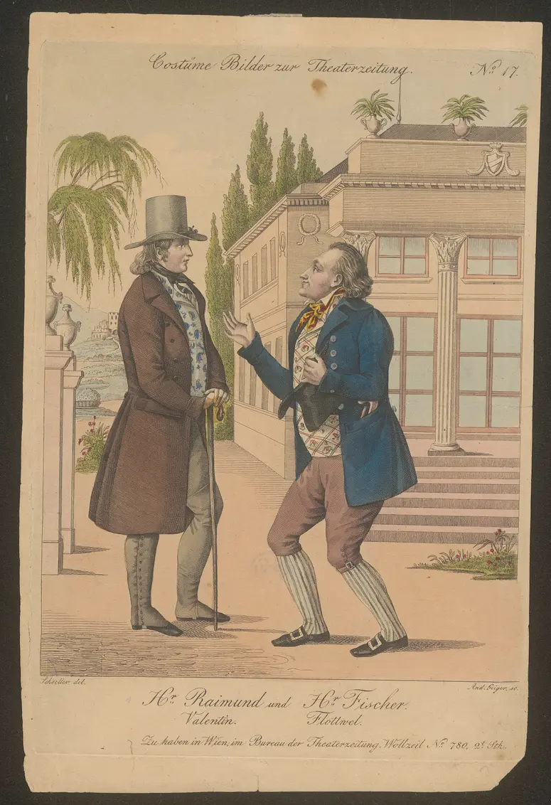 Der Verschwender, Titel der Serie: Costume-Bild, Name der Zeitschrift: Wiener Theaterzeitung
