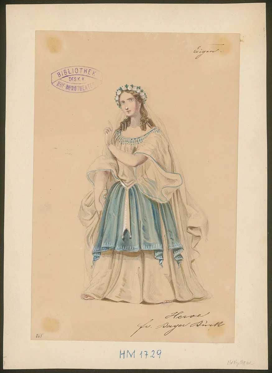 Des Meeres und der Liebe Wellen, Titel der Serie: Figurinen des k.k. Hof-Burgtheaters