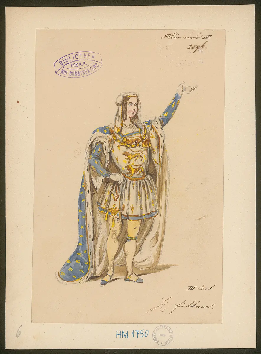 König Heinrich der Vierte, Suchtitel: Heinrich IV., Originaltitel: King Henry IV, Titel der Serie: Figurinen des k.k. Hof-Burgtheaters