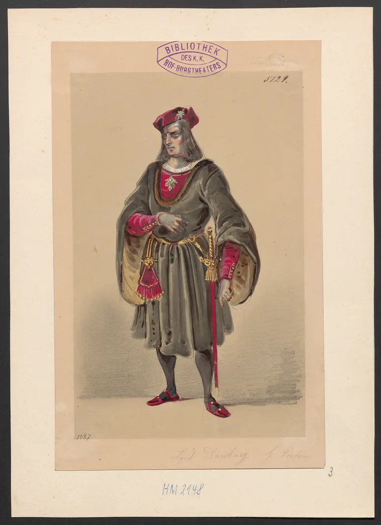 Der Prätendent von York, Titel der Serie: Figurinen des k.k. Hof-Burgtheaters