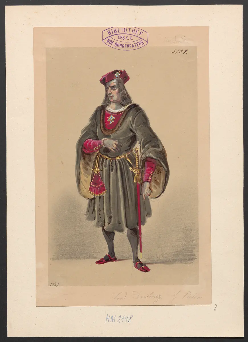 Der Prätendent von York, Titel der Serie: Figurinen des k.k. Hof-Burgtheaters