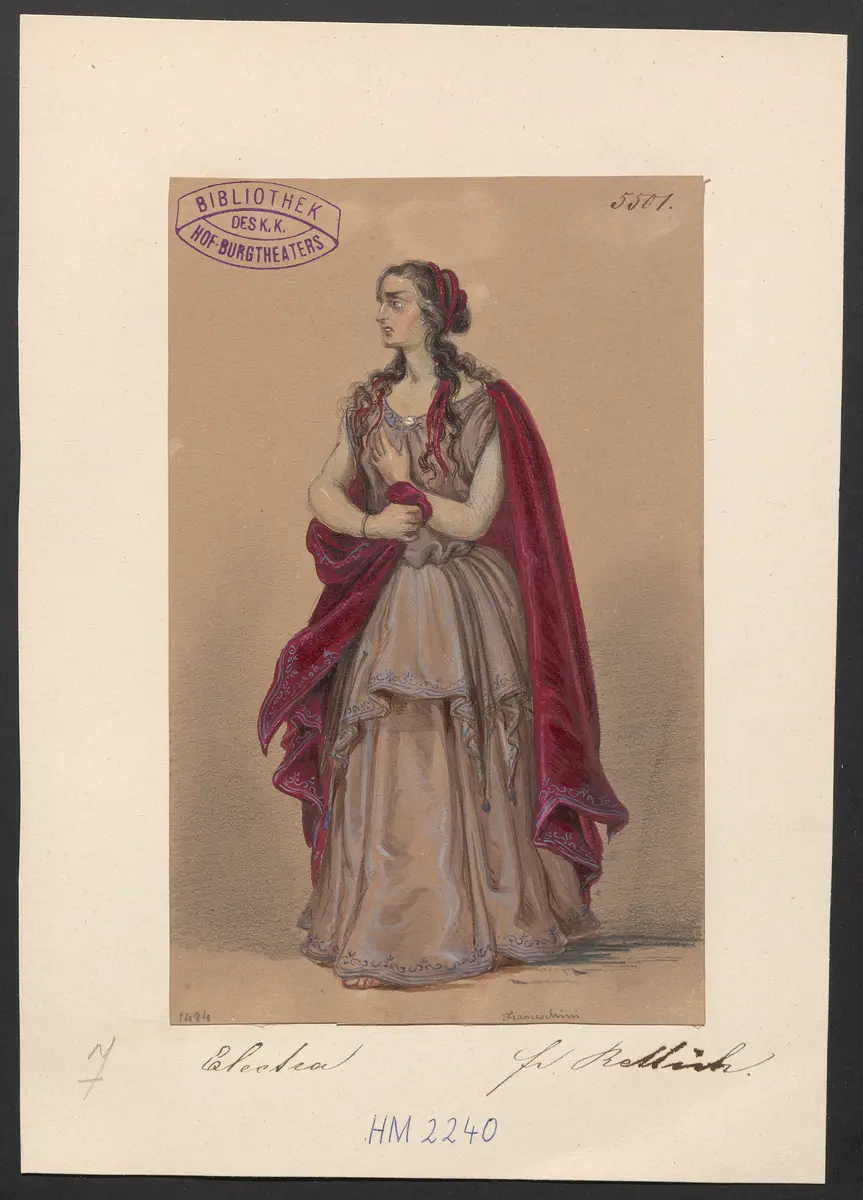 Iphigenie in Delphi, Titel der Serie: Figurinen des k.k. Hof-Burgtheaters