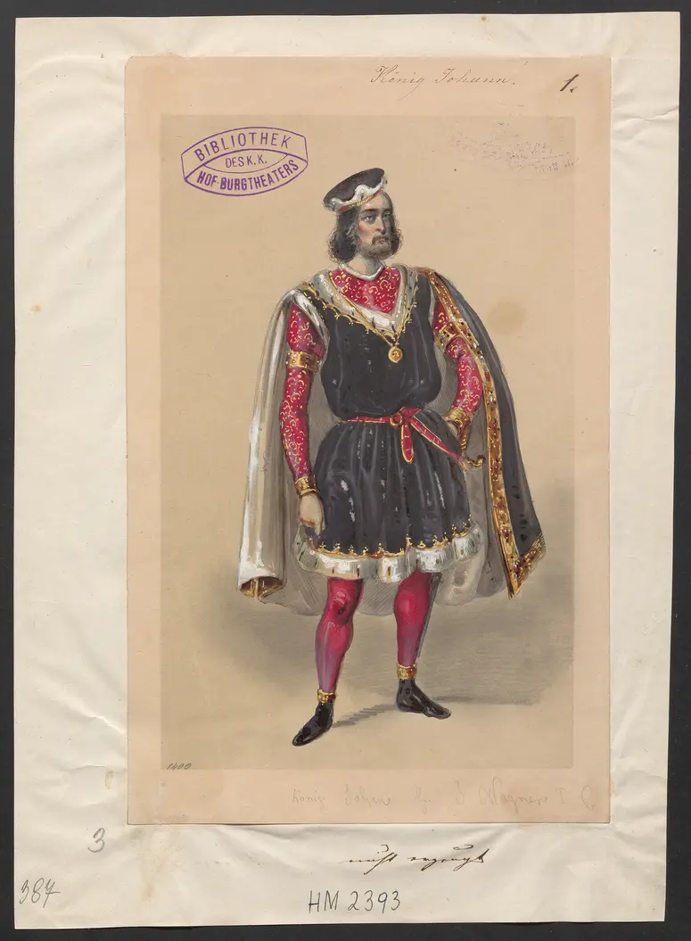 König Johann, Originaltitel: King John, Titel der Serie: Figurinen des k.k. Hof-Burgtheaters