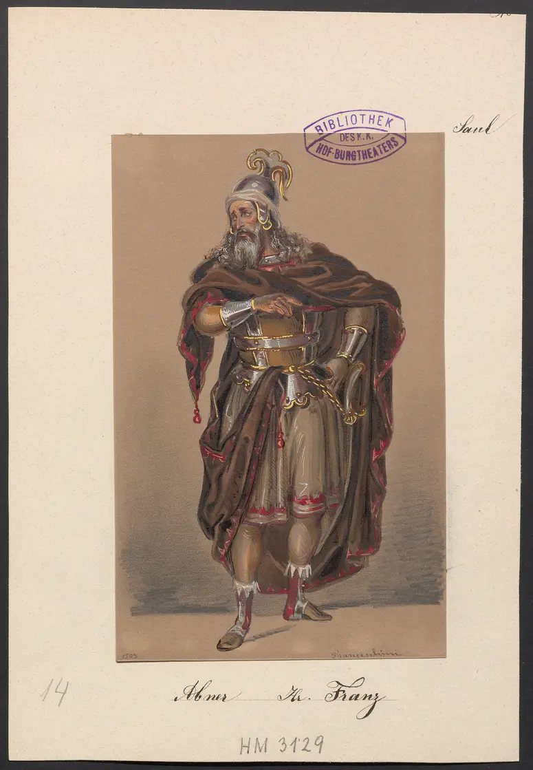 Saul, Titel der Serie: Figurinen des k.k. Hof-Burgtheaters