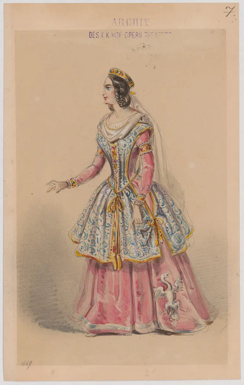 Euryanthe, Titel der Serie: Figurinen des k.k. Hofoperntheaters