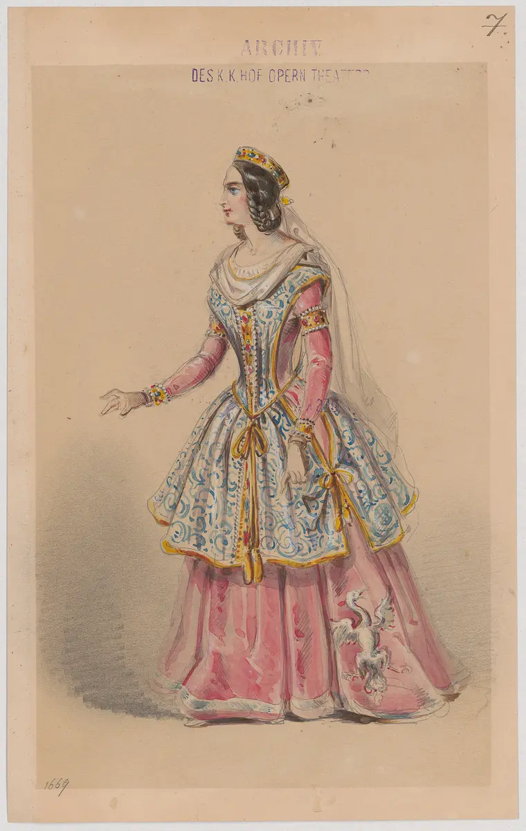 Euryanthe, Titel der Serie: Figurinen des k.k. Hofoperntheaters
