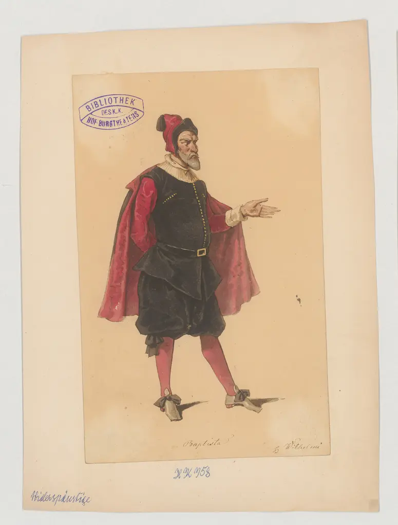 Der Widerspenstigen Zähmung, Originaltitel: The Taming of the Shrew, Titel der Serie: Figurinen des k.k. Hof-Burgtheaters