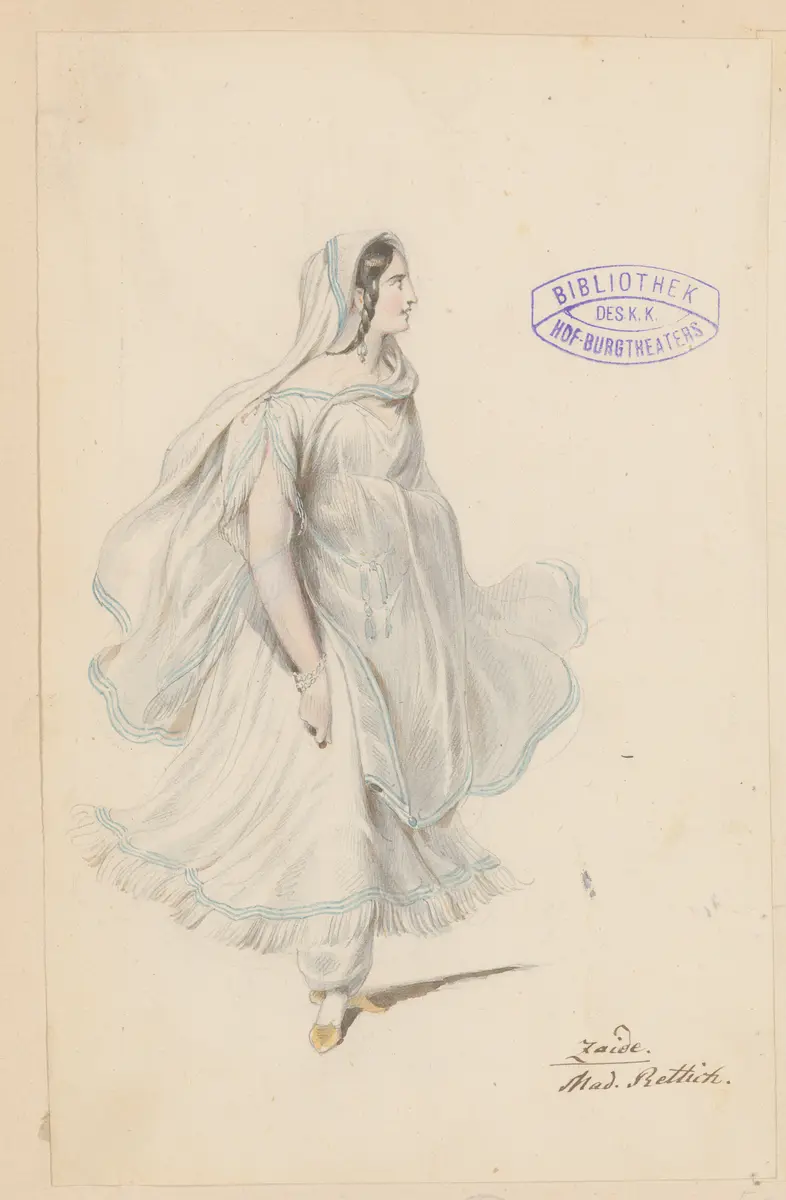 Ein weibliches Herz, Titel der Serie: Figurinen des k.k. Hof-Burgtheaters