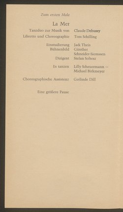 Der wunderbare Mandarin, La Mer, Bolero