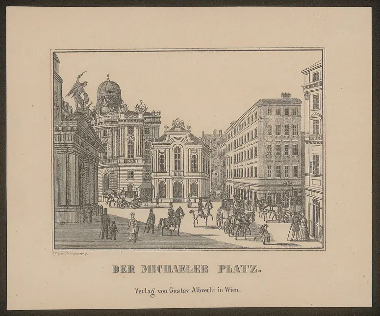 Wien, Altes Burgtheater, Titel in Vorlageform: Der Michaeler Platz