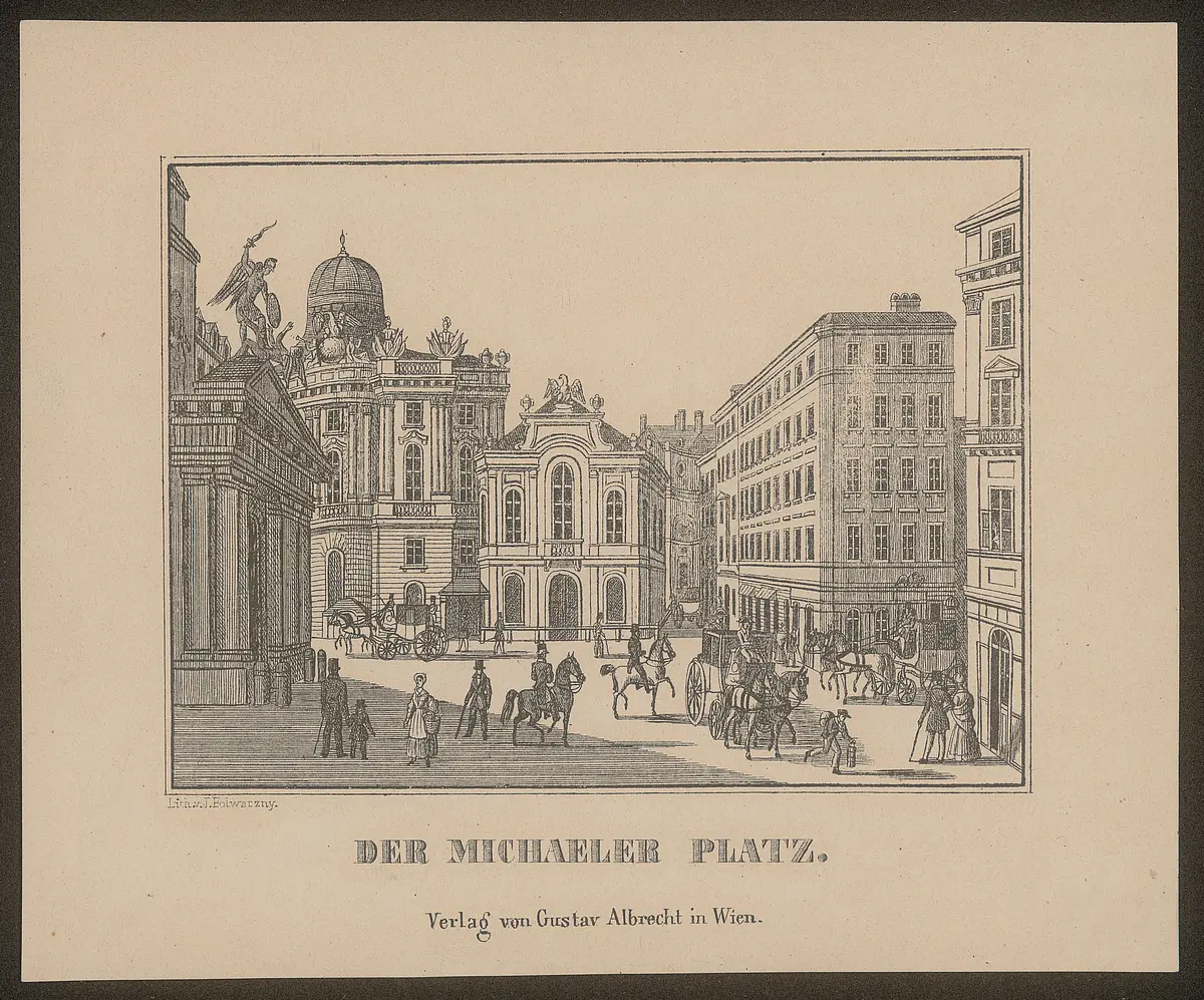 Wien, Altes Burgtheater, Titel in Vorlageform: Der Michaeler Platz