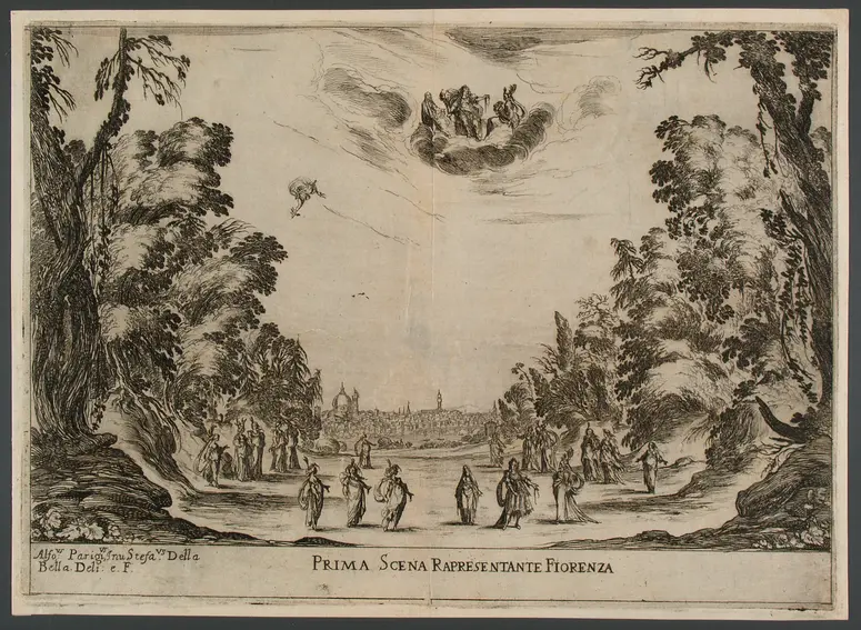 Le nozze degli dei, Titel in Vorlageform: Le nozze degli dei. Favola Dell Ab' Gio. Carlo Coppola Rappresentata in Musica in Firenze nelle reali nozze de serenis.mi Gran Duchi di Toschana Ferdinando II. e Vittoria Principessa d'Urbino