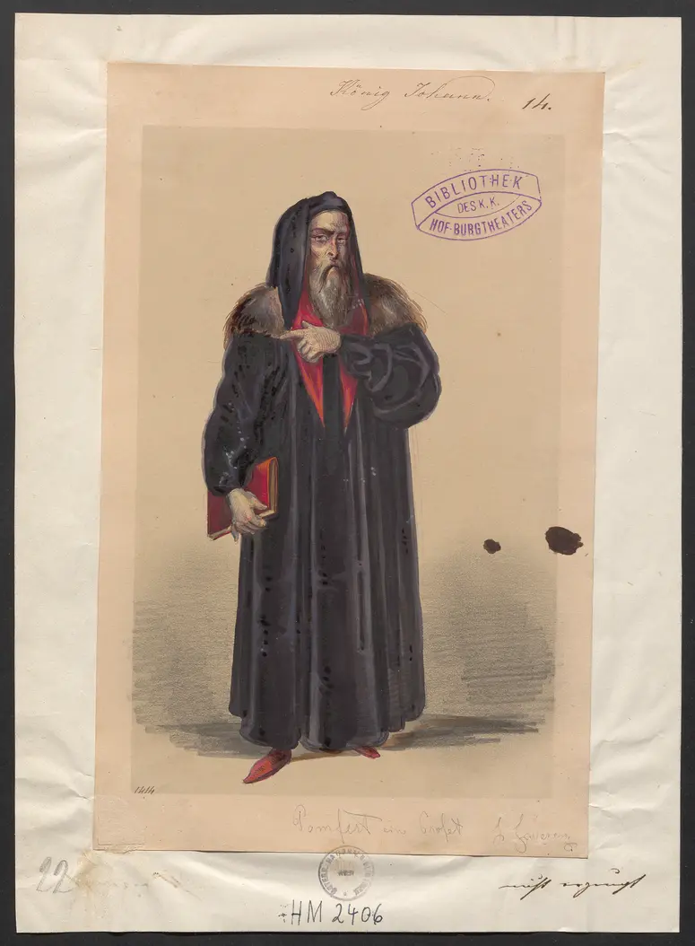 König Johann, Originaltitel: King John, Titel der Serie: Figurinen des k.k. Hof-Burgtheaters