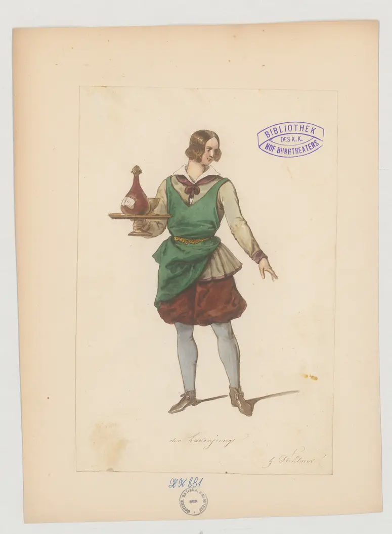 Wer die Liebe hat, führt die Braut heim, Titel der Serie: Figurinen des k.k. Hof-Burgtheaters