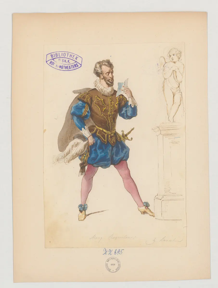 Marie von Medicis, Titel der Serie: Figurinen des k.k. Hof-Burgtheaters