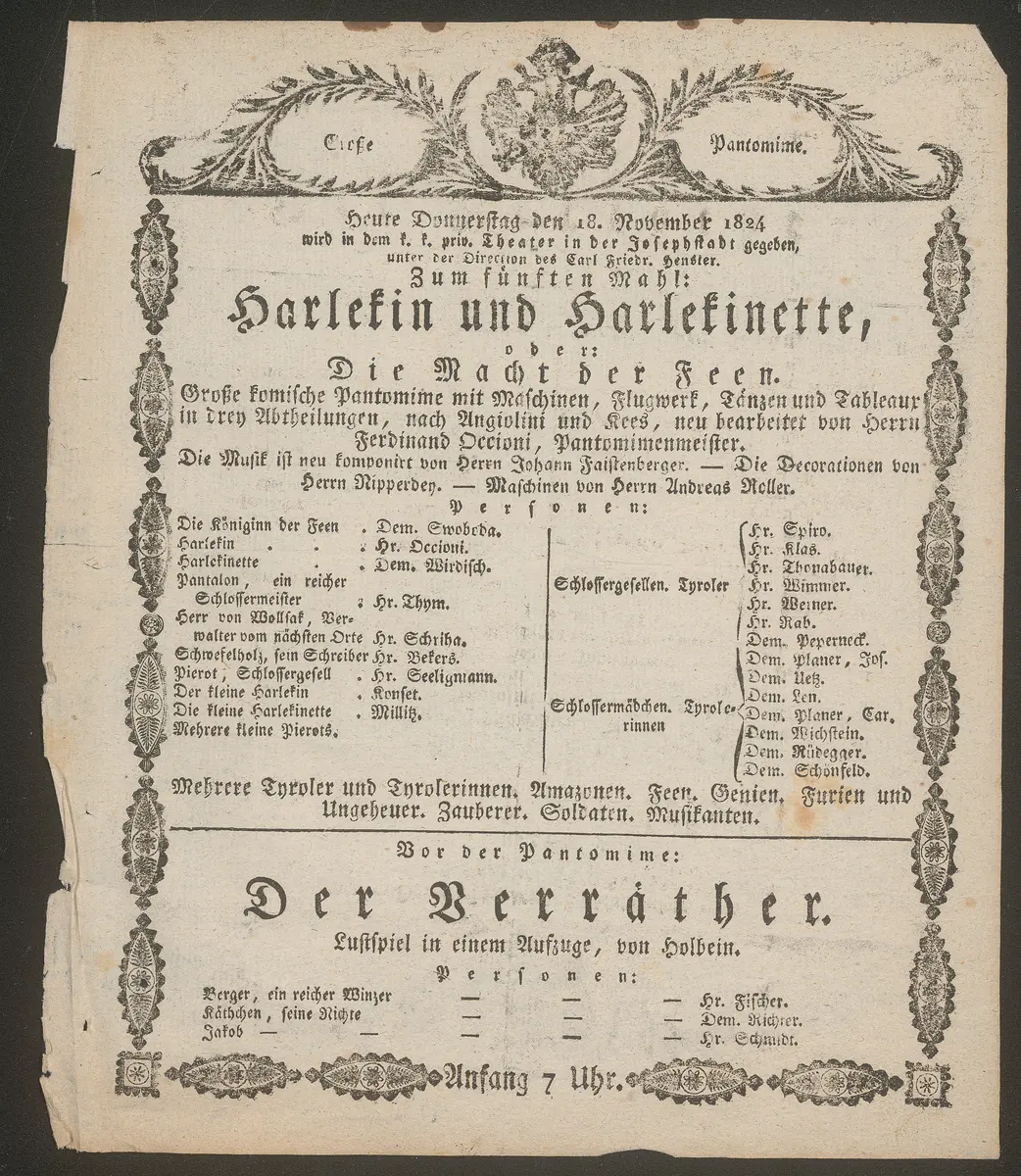 Harlekin und Harlekinette oder Die Macht der Feen, Der Verräther