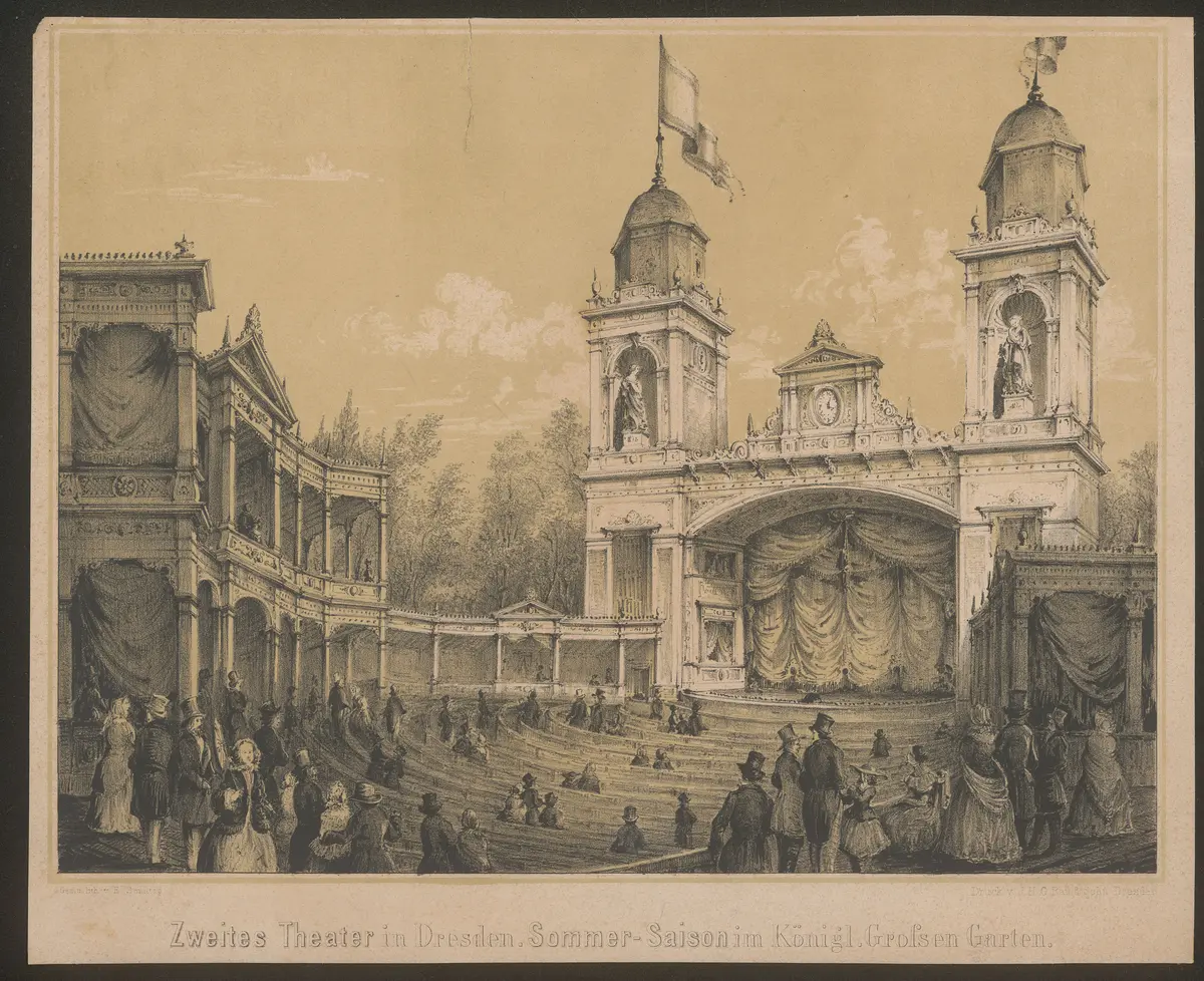 Dresden, Sommertheater im Königlichen Großen Garten, Titel in Vorlageform: Zweites Theater in Dresden. Sommer-Saison im Königl. Grossen Garten.