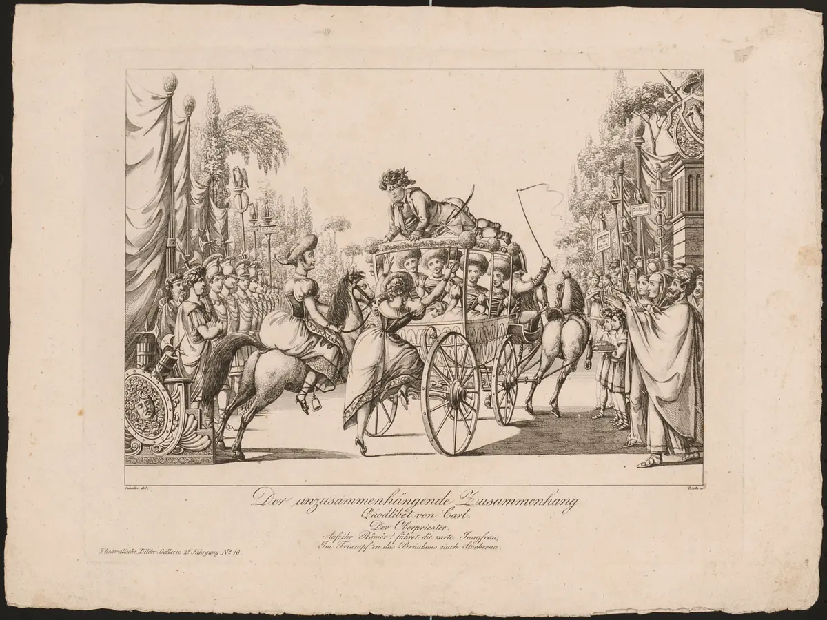 Der unzusammenhängende Zusammenhang, Titel der Serie: Theatralische Bilder-Gallerie, Name der Zeitschrift: Wiener Theaterzeitung