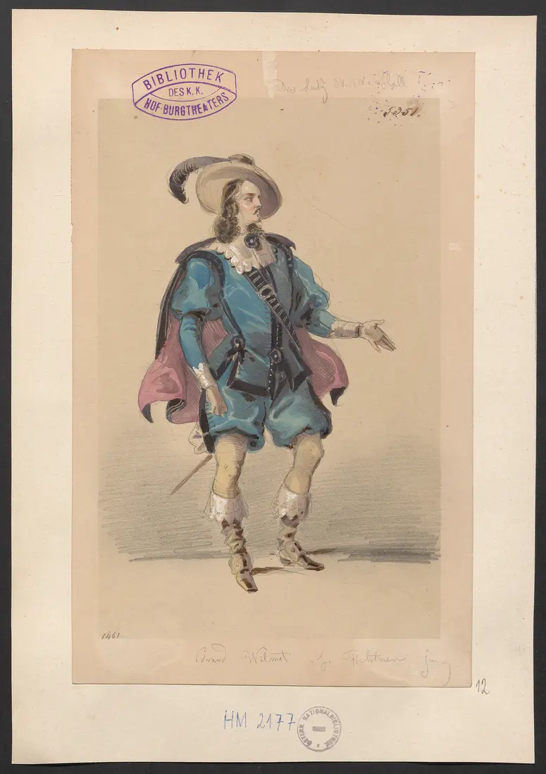 Die Lady von Worsley-Hall, Titel der Serie: Figurinen des k.k. Hof-Burgtheaters