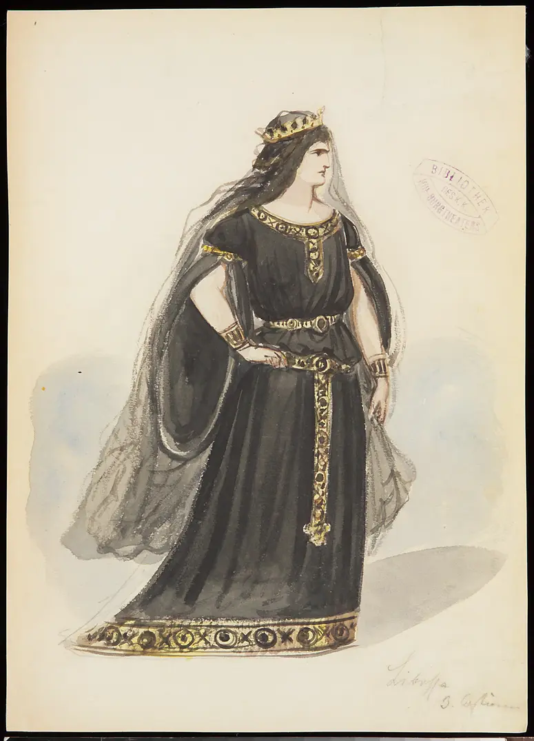 Libussa, Titel der Serie: Figurinen des k.k. Hof-Burgtheaters