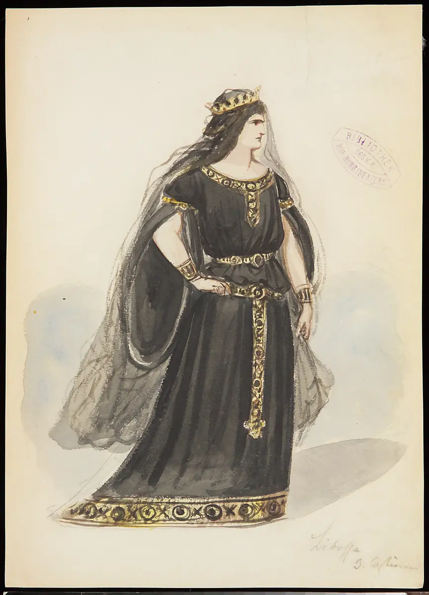 Libussa, Titel der Serie: Figurinen des k.k. Hof-Burgtheaters