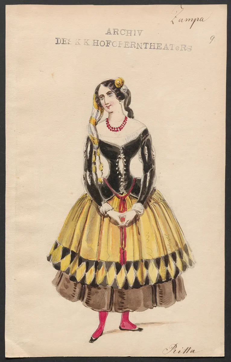 Zampa, oder Die Marmorbraut, Originaltitel: Zampa, ou La fiancée de marbre, Titel der Serie: Figurinen des k.k. Hofoperntheaters