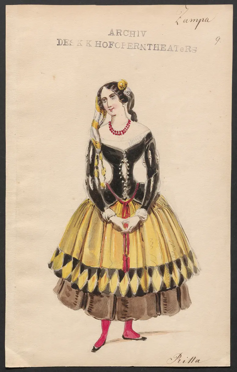 Zampa, oder Die Marmorbraut, Originaltitel: Zampa, ou La fiancée de marbre, Titel der Serie: Figurinen des k.k. Hofoperntheaters