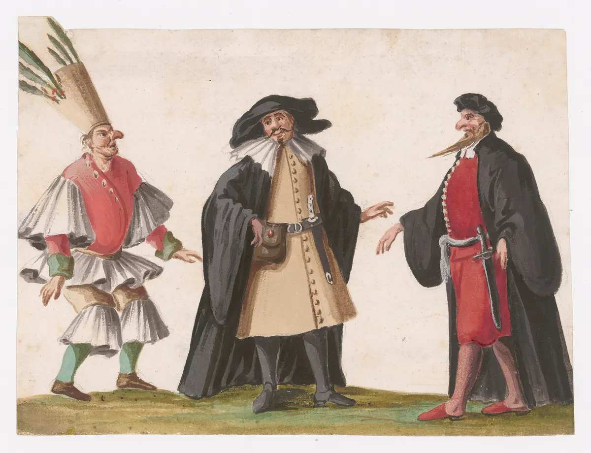 Drei Komödienfiguren