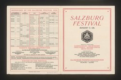 Salzburger Festspiele 1926, Titel in Vorlageform: Salzburg Festival 1926, Verweis auf Stücktitel: Ariadne aus Naxos, Verweis auf Stücktitel: Don Juan, Verweis auf Stücktitel: Die Entführung aus dem Serail, Verweis auf Stücktitel: Die Fledermaus, Verweis auf Stücktitel: La serva padrona, Verweis auf Stücktitel: Turandot, Verweis auf Stücktitel: Jedermann, Verweis auf Stücktitel: Der Diener zweier Herren