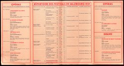 Salzburger Festspiele 1939, Titel in Vorlageform: Festivals de Salzbourg, Verweis auf Stücktitel: Die Entführung aus dem Serail, Verweis auf Stücktitel: Le nozze di figaro, Verweis auf Stücktitel: Der Freischütz, Verweis auf Stücktitel: Il Barbiere di Siviglia, Verweis auf Stücktitel: Don Giovanni, Verweis auf Stücktitel: Falstaff, Verweis auf Stücktitel: Der Rosenkavalier, Verweis auf Stücktitel: Viel Lärm um nichts, Verweis auf Stücktitel: Der Bürger als Edelmann