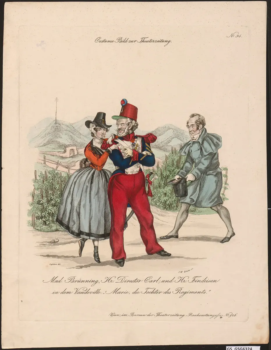 Marie, die Tochter des Regiments, Alternativtitel: Die Regimentstochter, Titel der Serie: Costume-Bild, Name der Zeitschrift: Wiener Theaterzeitung