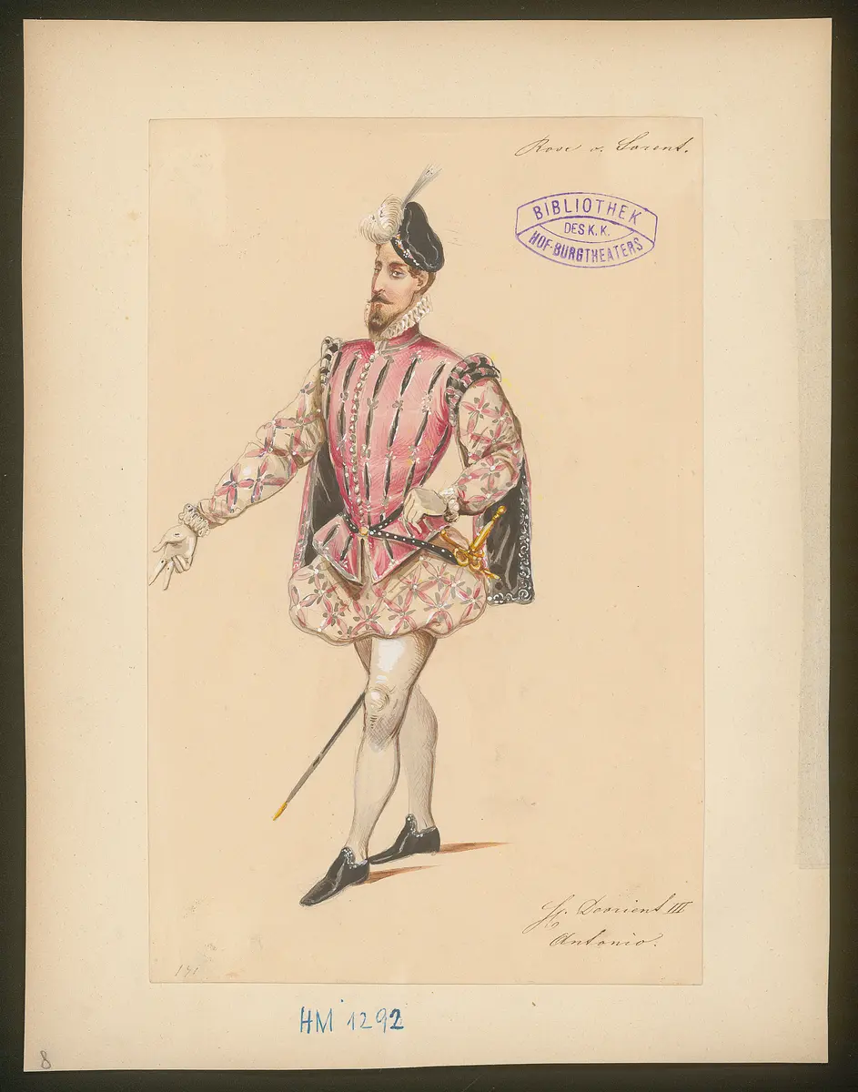 Die Rose von Sorrent, Titel der Serie: Figurinen des k.k. Hof-Burgtheaters