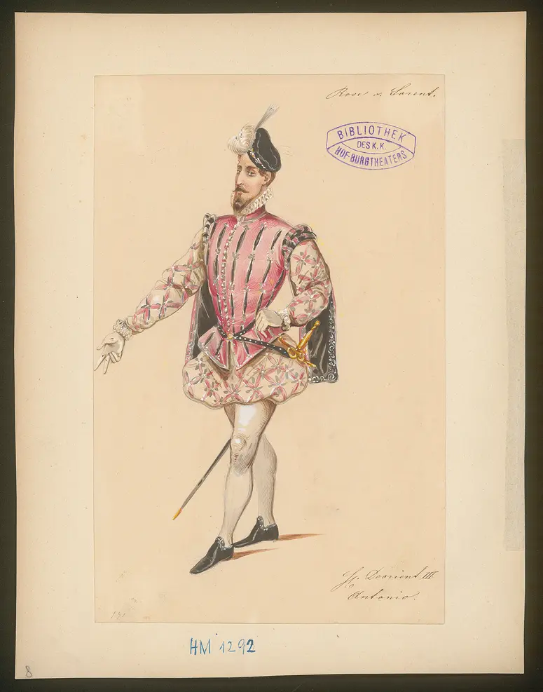 Die Rose von Sorrent, Titel der Serie: Figurinen des k.k. Hof-Burgtheaters